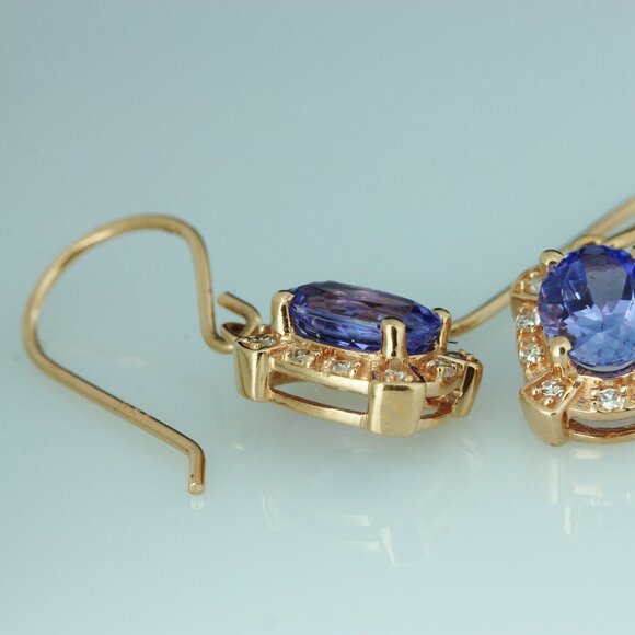 (Certified + warranty) Effy 14K Gold 1.62 Tanzanite & Diamond Fancy Earrings - Picture 6 of 6